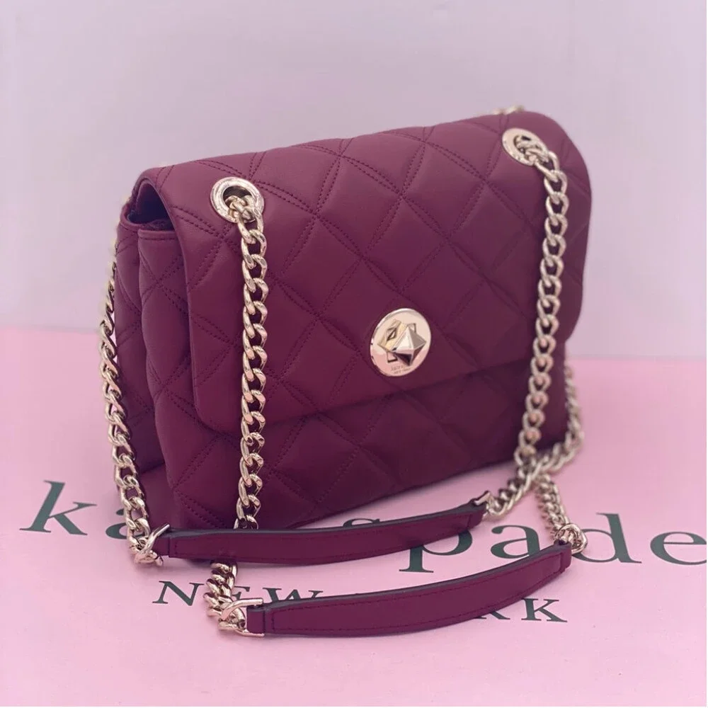 Kate Spade Natalia Quilted Leather Small Flap Crossbody Shoulder Bag